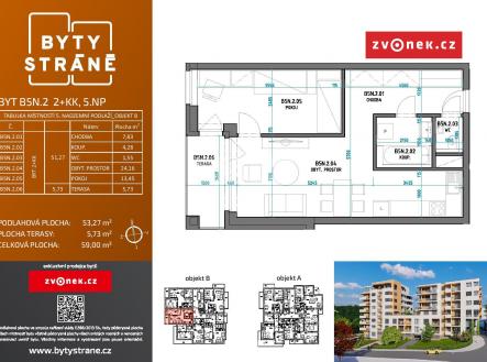 Prodej bytu, 2+kk, 59 m²