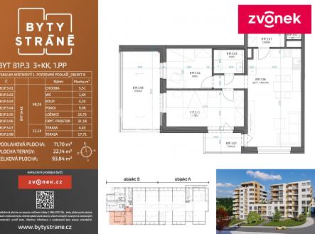 Pronájem bytu, 3+kk, 72 m²