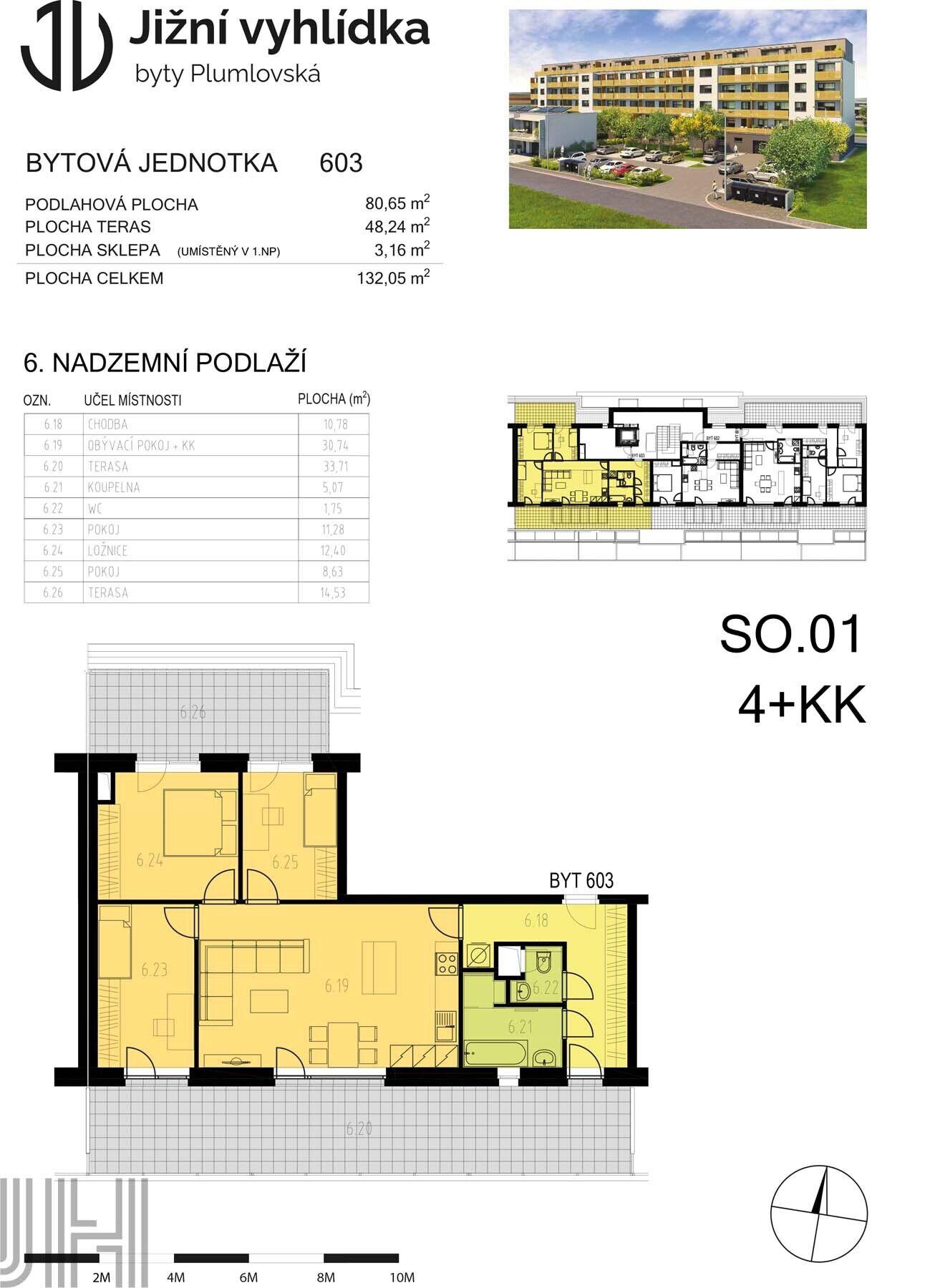 Prodej bytu 4+kk ve výstavbě v projektu Jižní vyhlídka