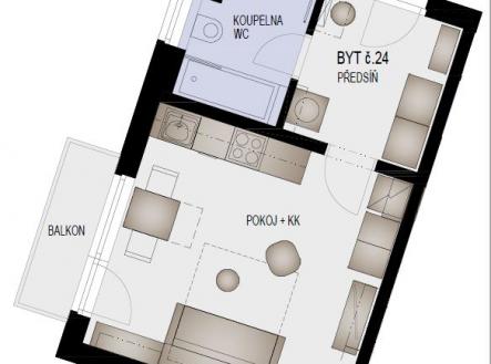 Prodej bytu, 1+kk, 35 m²