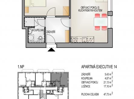 Prodej bytu, 2+kk, 48 m²