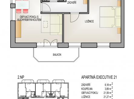 Prodej bytu, 2+kk, 54 m²