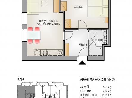 Prodej bytu, 2+kk, 48 m²