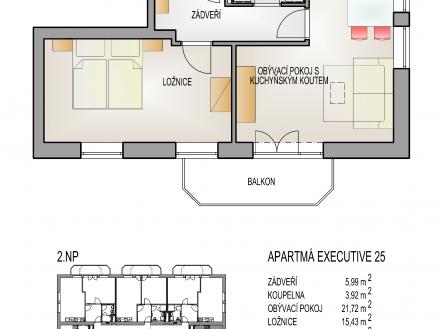 Prodej bytu, 2+kk, 48 m²