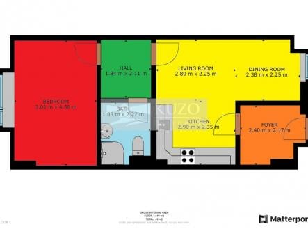 Pronájem bytu, 2+kk, 46 m²