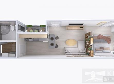 Pronájem bytu, 1+kk, 34 m²