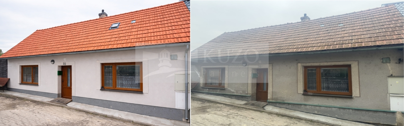 Foto domu před úpravou a po