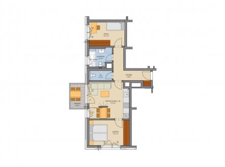 Prodej bytu, 3+kk, 59 m²