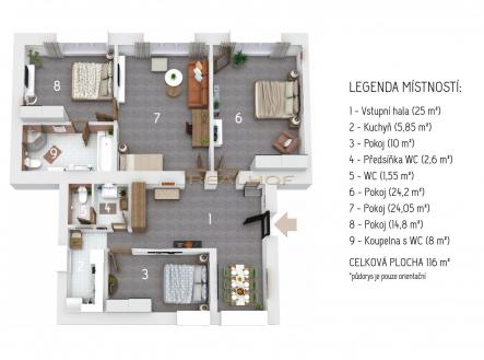 Prodej bytu, 4+1, 116 m²