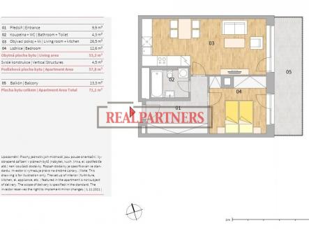 Prodej bytu, 2+kk, 71 m²