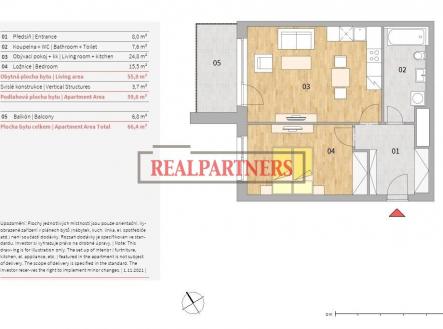 Prodej bytu, 2+kk, 66 m²