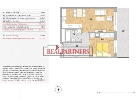 Prodej bytu, 2+kk, 71 m²