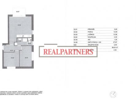 Pronájem bytu, 3+kk, 72 m²