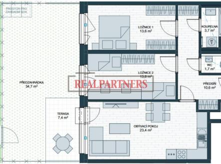 Prodej bytu, 3+kk, 116 m²