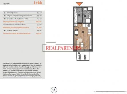 Prodej bytu, 1+kk, 35 m²