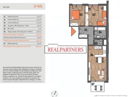 Prodej bytu, 3+kk, 81 m²