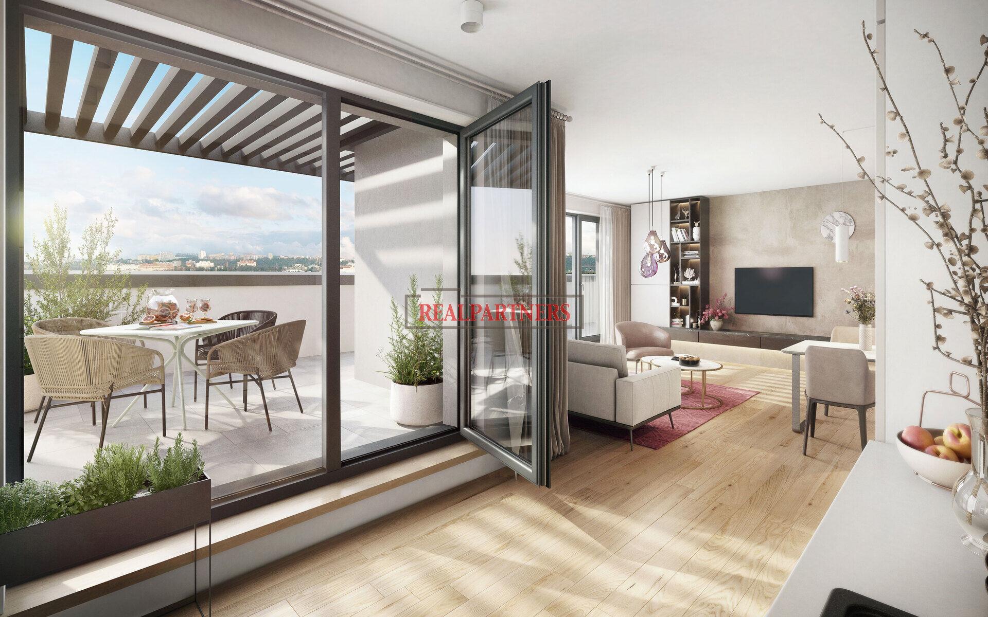 Novostavba bytu 4+kk o ploše 99,7m2 + 8,7m2 balkón ve výstavbě u Roztylského náměstí.