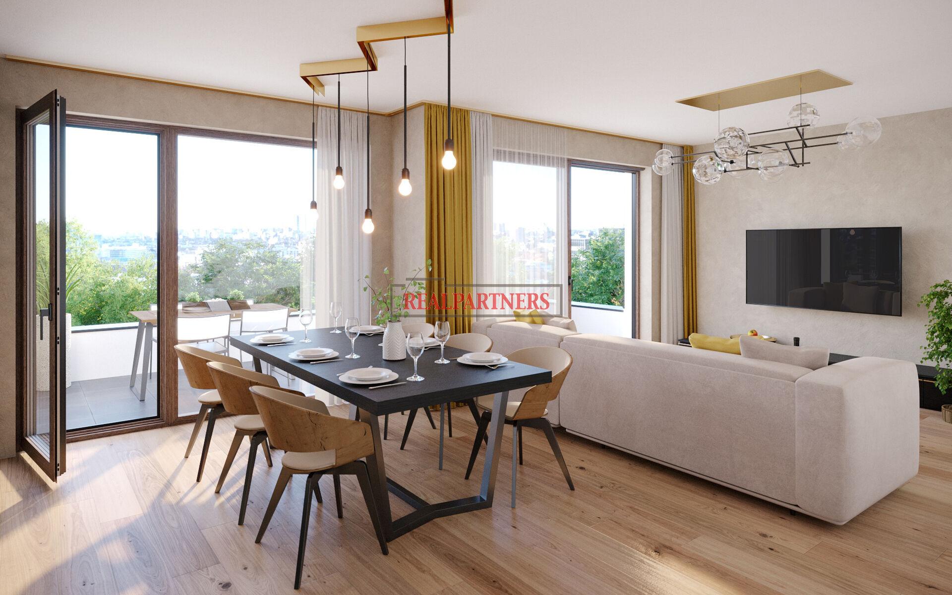 Novostavba bytu 3+kk o ploše 82,4m2 + 4,8m2 balkón ve výstavbě u Roztylského náměstí.