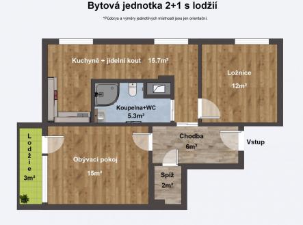 Pronájem bytu, 2+1, 60 m²