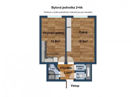 Pronájem bytu, 2+kk, 42 m²