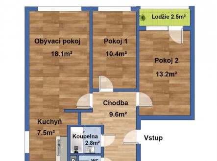 Pronájem bytu, 3+kk, 68,6 m²