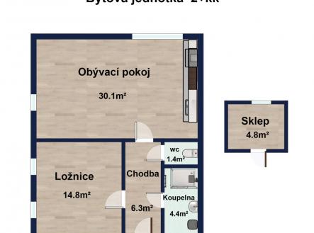 Pronájem bytu, 2+kk, 51 m²