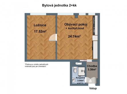 Prodej bytu, 2+kk, 47,6 m²