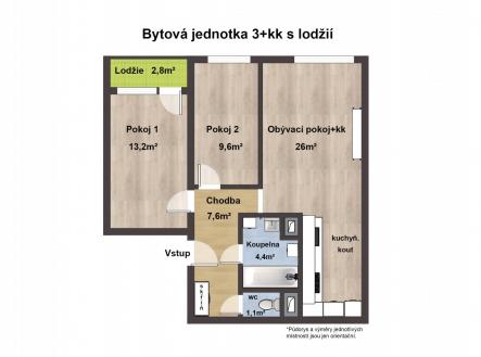 Pronájem bytu, 3+kk, 68 m²