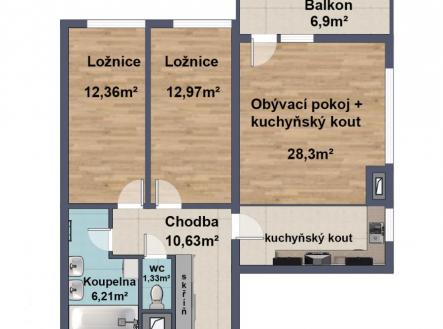 Pronájem bytu, 3+kk, 80,8 m²