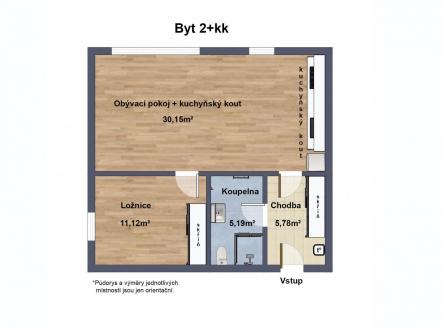 Pronájem bytu, 2+kk, 52 m²