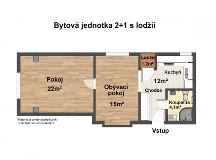 Pronájem bytu, 2+1, 56 m²