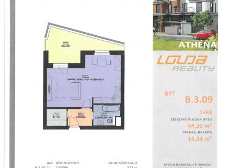 Prodej bytu, 1+kk, 44 m²