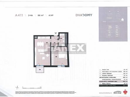 Pronájem bytu, 2+kk, 66 m²