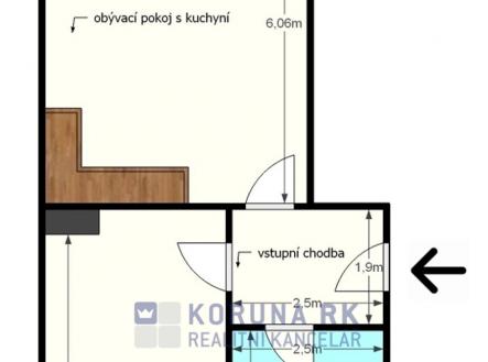 Pronájem bytu, 2+kk, 56 m²