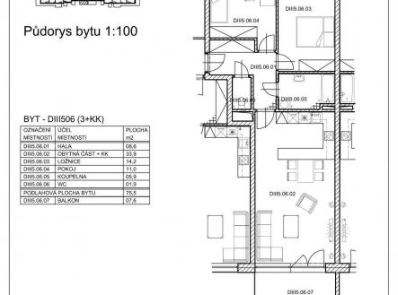 Prodej bytu, 3+kk, 75 m²