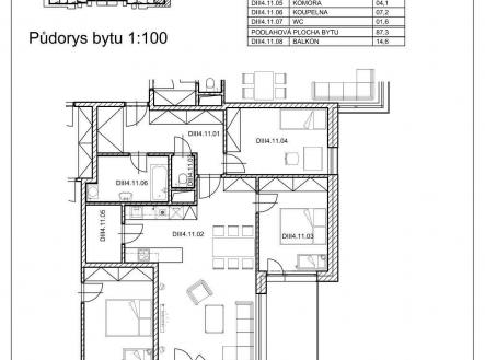 Prodej bytu, 3+kk, 87 m²