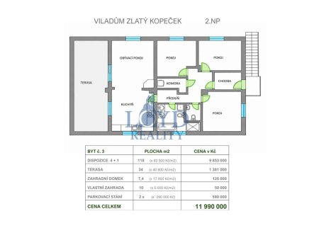 Prodej bytu, 4+1, 159 m²