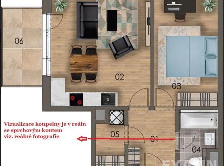 Pronájem bytu, 2+kk, 51 m²