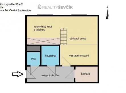 Pronájem bytu, 1+kk, 38 m²