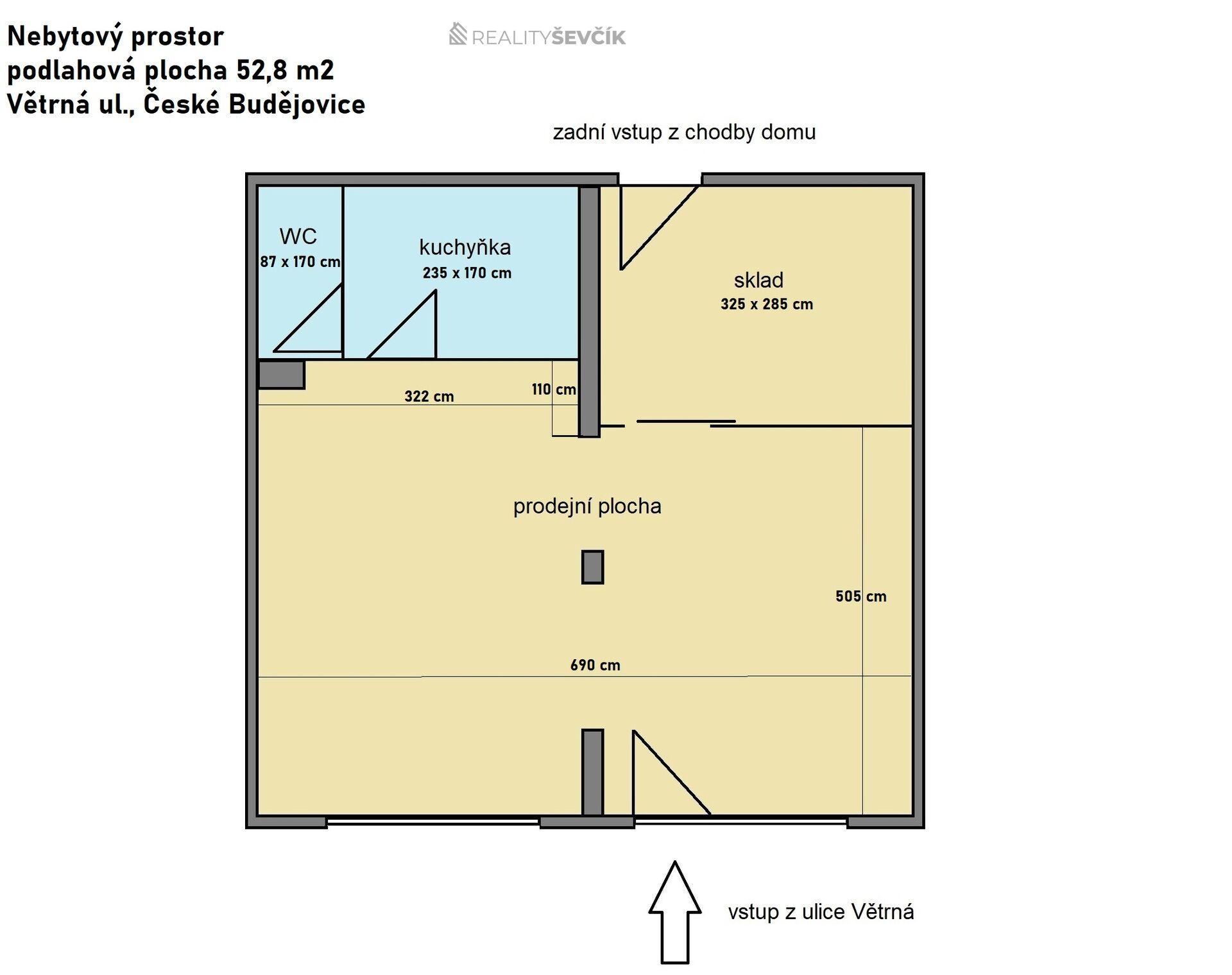 plánek obchodního prostoru