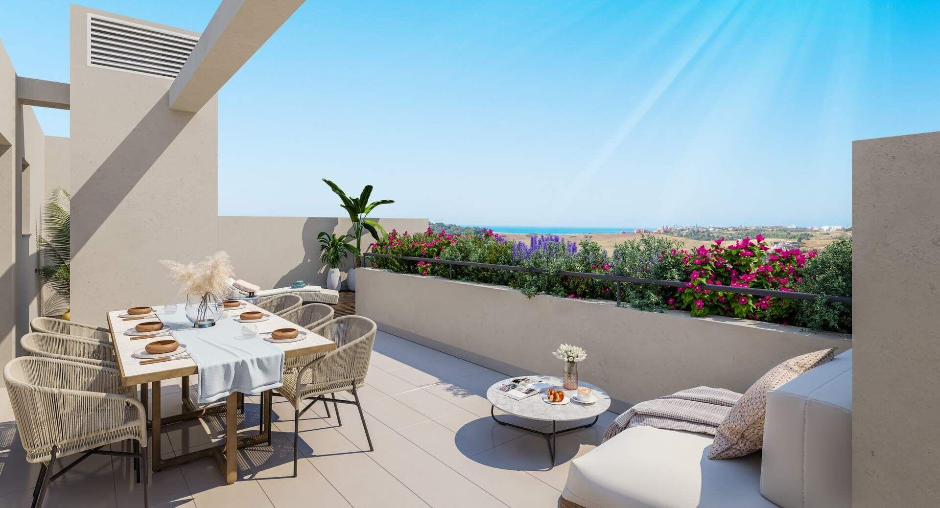 Moderní apartmán 3+kk s předzahrádkou a garážovým stáním, Estepona, Costa del Sol