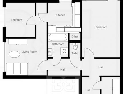 Pronájem bytu, 2+1, 59 m²