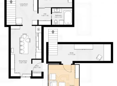 Pronájem bytu, 2+1, 105 m²
