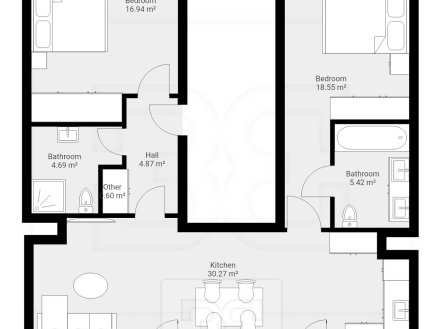 Pronájem bytu, 3+kk, 104 m²