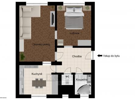 Pronájem bytu, 2+1, 61 m²