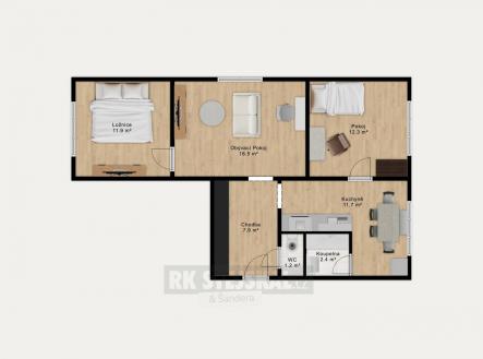 Prodej bytu, 3+1, 64 m²