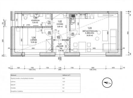 Prodej bytu, 2+kk, 52 m²