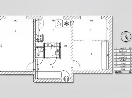 Prodej bytu, 2+1, 54 m²
