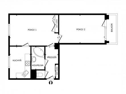 Pronájem bytu, 2+1, 52 m²