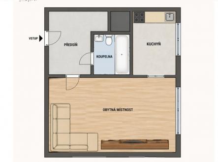 Pronájem bytu, 1+1, 30 m²